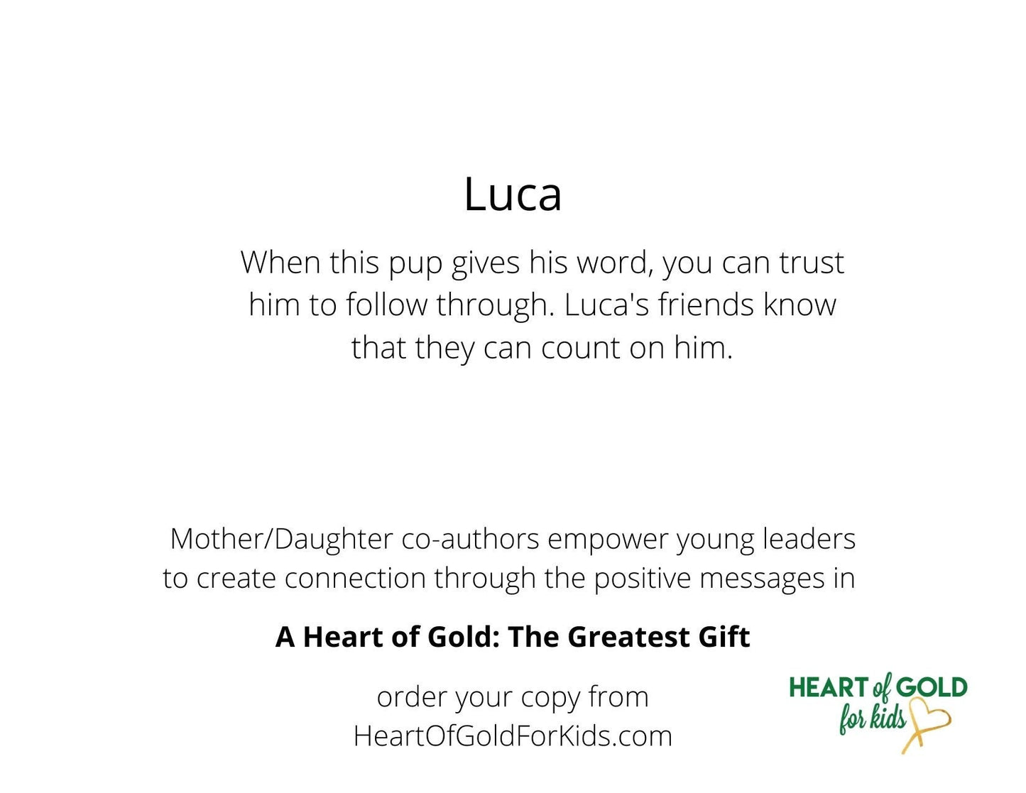 Loyalty Notecard from A Heart of Gold: The Greatest Gift