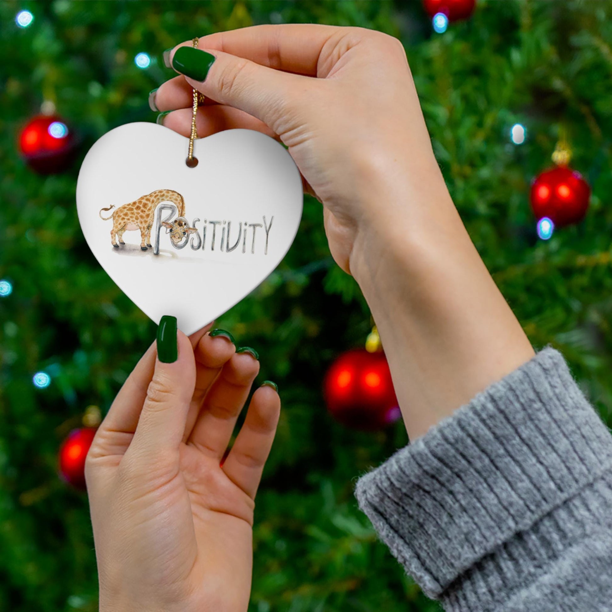 Ornament of Positivity with Carl the Giraffe from A Heart of Gold The Greatest Gift. A family heirloom keepsake